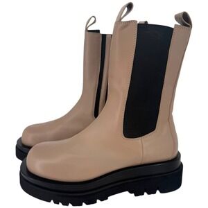 Jeffrey Campbell Cream and Black Ankle Booties